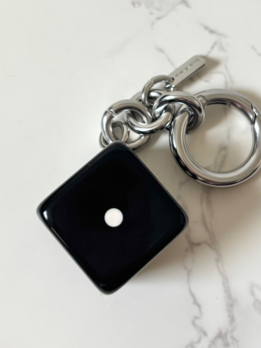 New Coach Loved Denim Teri Black Dice Bag Charm 2026 Release - Picture 2 of 5